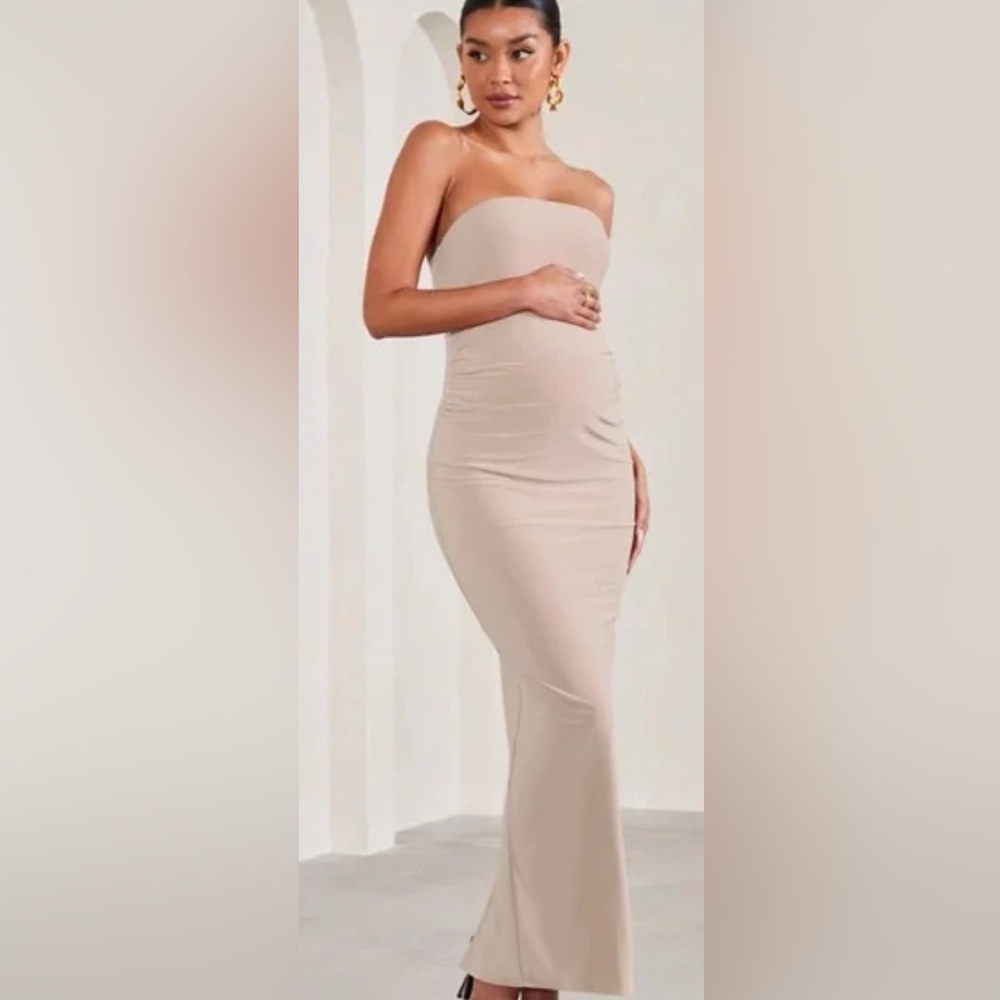Club L London Camel Juniper Maxi Dress
